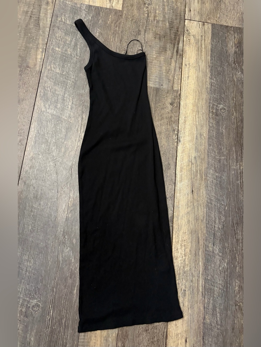 Zara Black One-Shoulder Midi Dress
